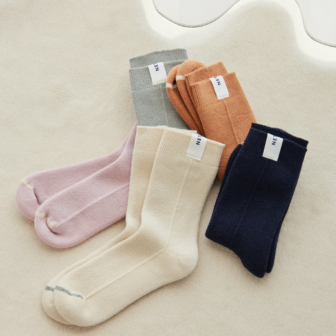 《予約商品》Double Knit Socks<br>ダブルニットソックス (PINK SALT)