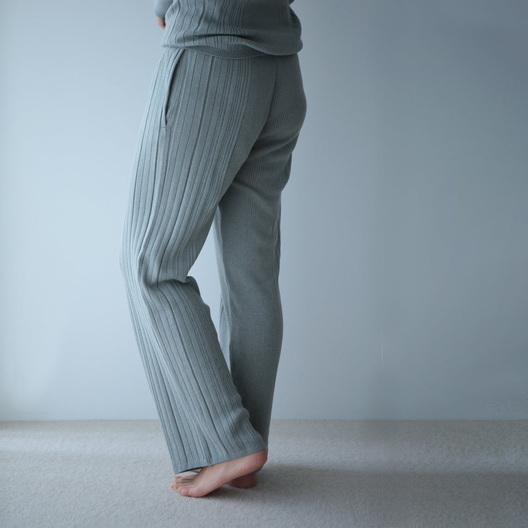 Fika Random Rib Knit pants<br>フィーカ ランダムリブニットパンツ