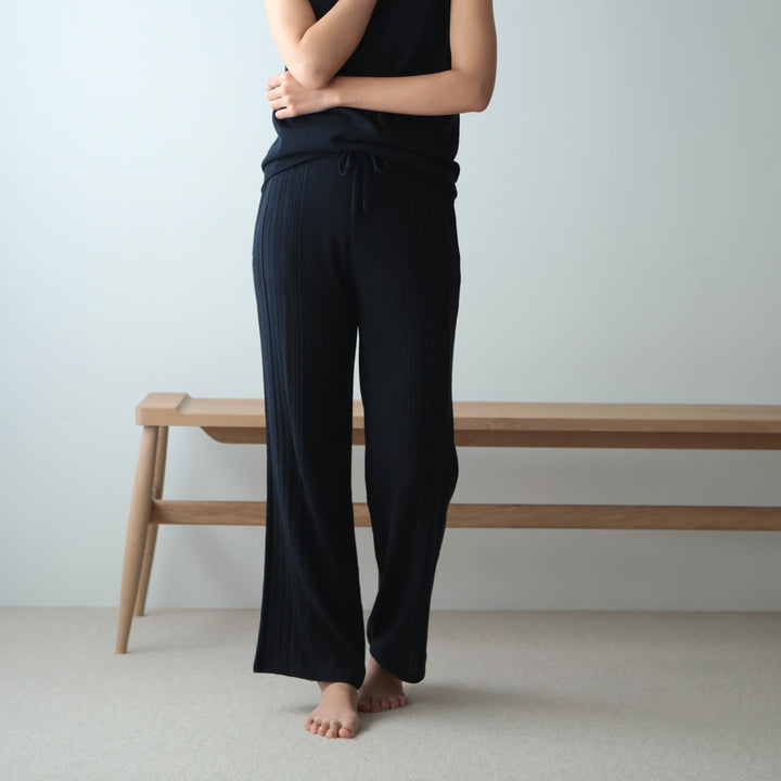 Fika Random Rib Knit pants<br>フィーカ ランダムリブニットパンツ