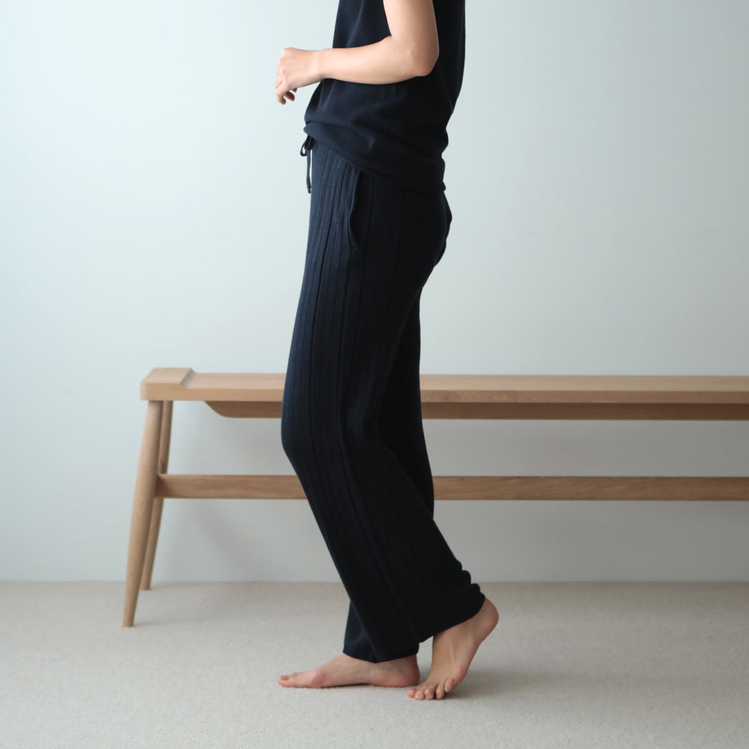 Fika Random Rib Knit pants<br>フィーカ ランダムリブニットパンツ