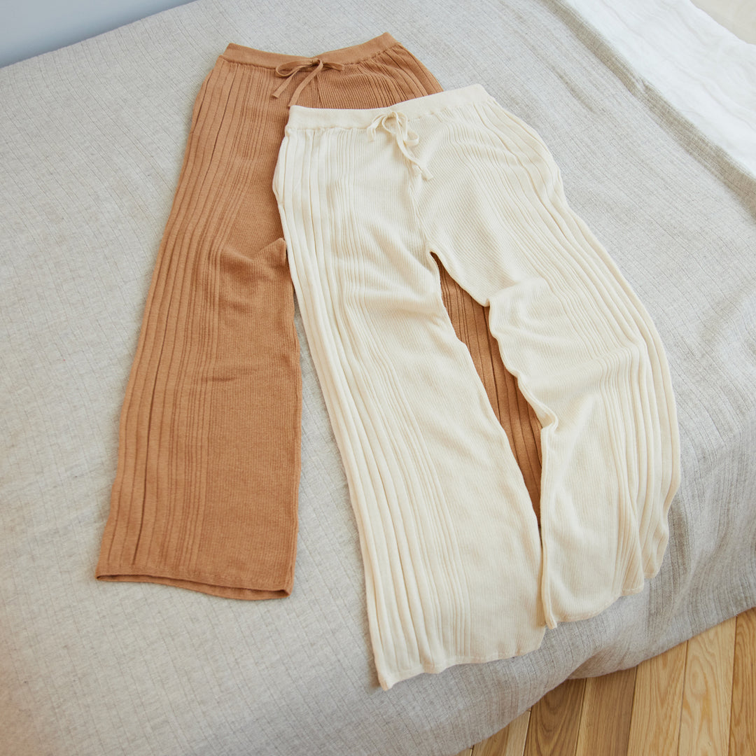 《SALE》Fika Random Rib Knit pants<br>フィーカ ランダムリブニットパンツ