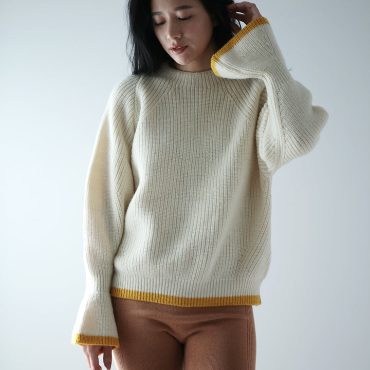 Recycle Wool Crew Knit Pullover<br>リサイクルウール クルーニットプルオーバー