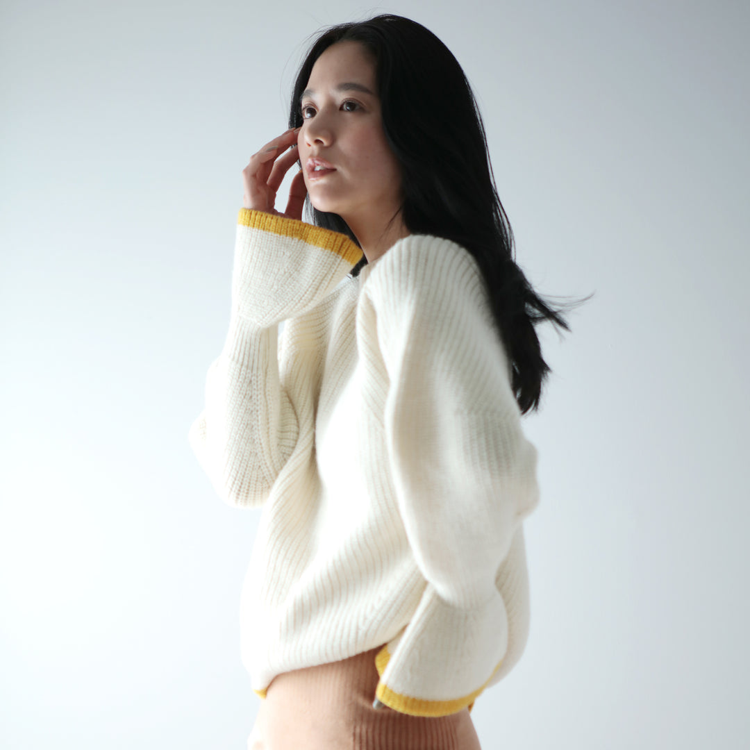 Recycle Wool Crew Knit Pullover<br>リサイクルウール クルーニットプルオーバー