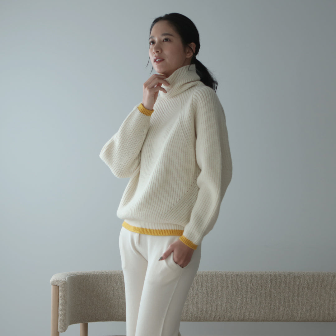 Recycle Wool Turtleneck Pullover<br>リサイクルウール タートルネックプルオーバー