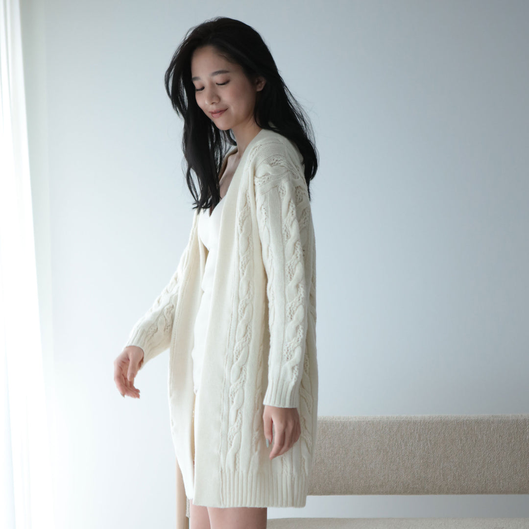 Recycle Wool Cocoon Cardigan<br>リサイクルウール コクーンカーディガン