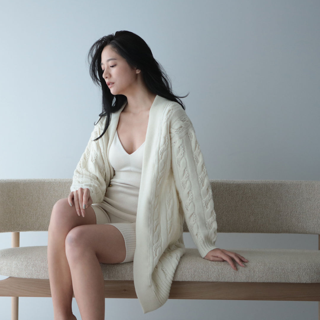 Recycle Wool Cocoon Cardigan<br>リサイクルウール コクーンカーディガン