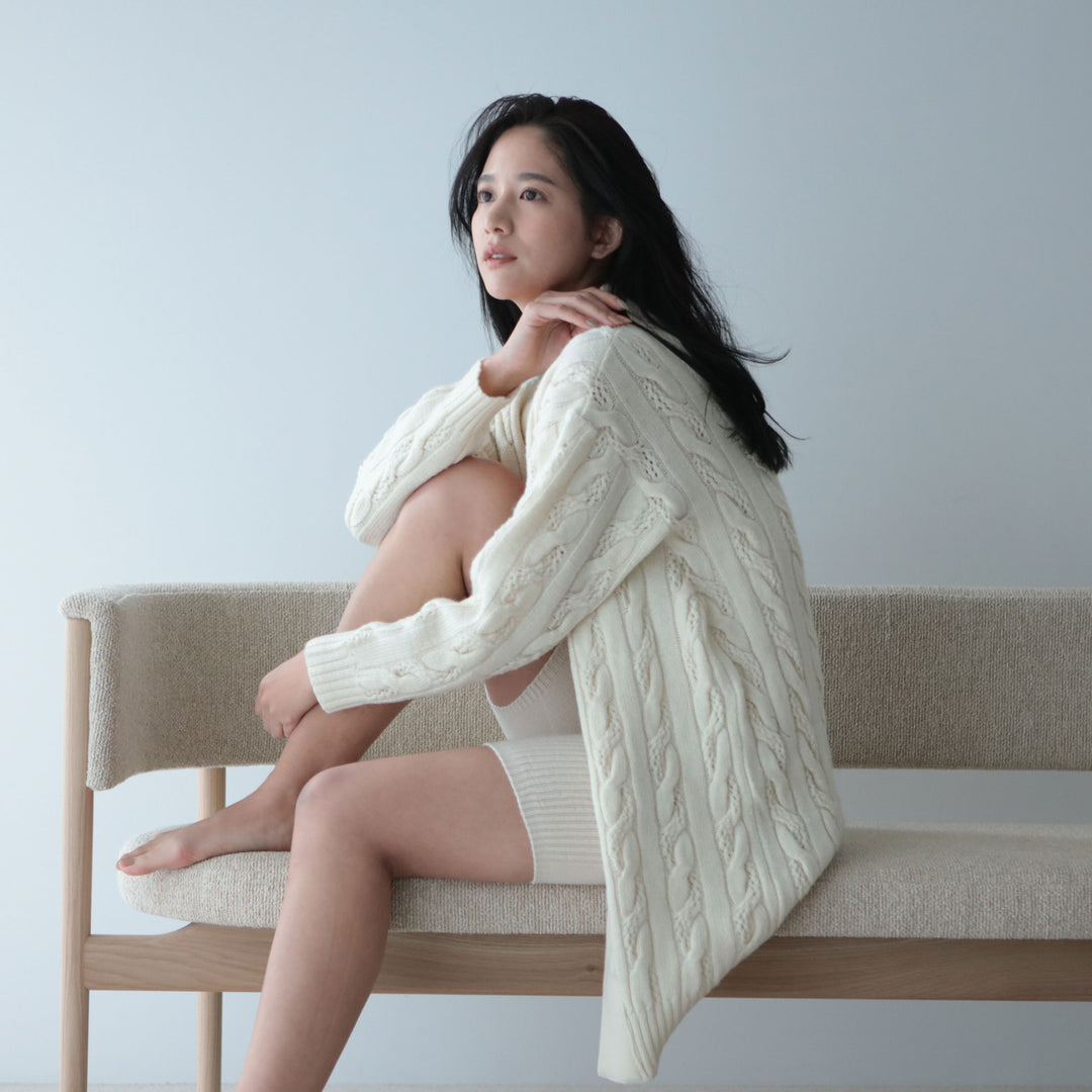 Recycle Wool Cocoon Cardigan<br>リサイクルウール コクーンカーディガン