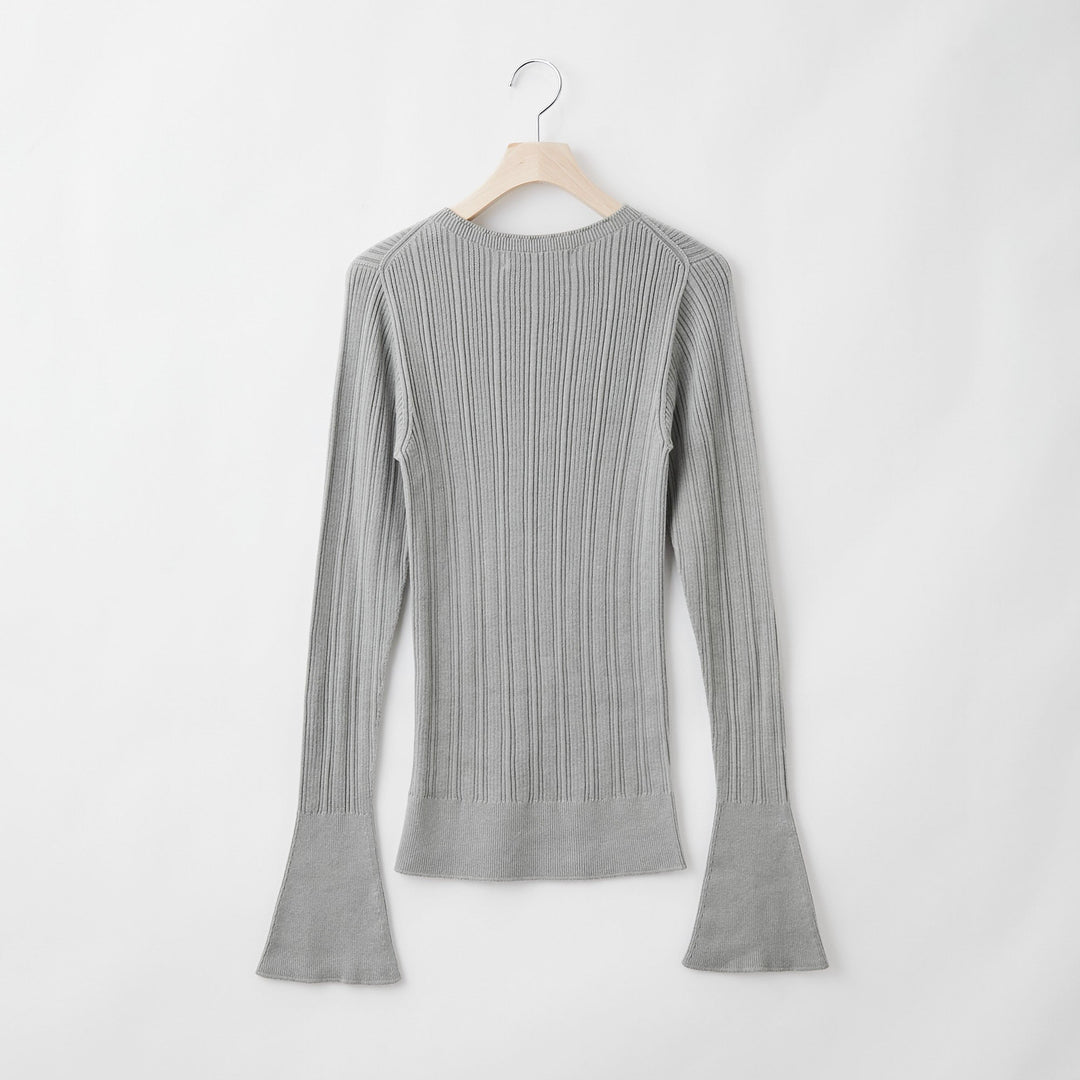 Fika Random Rib Long Flared Sleeve<br>ランダムリブニット ロングフレアスリーブ