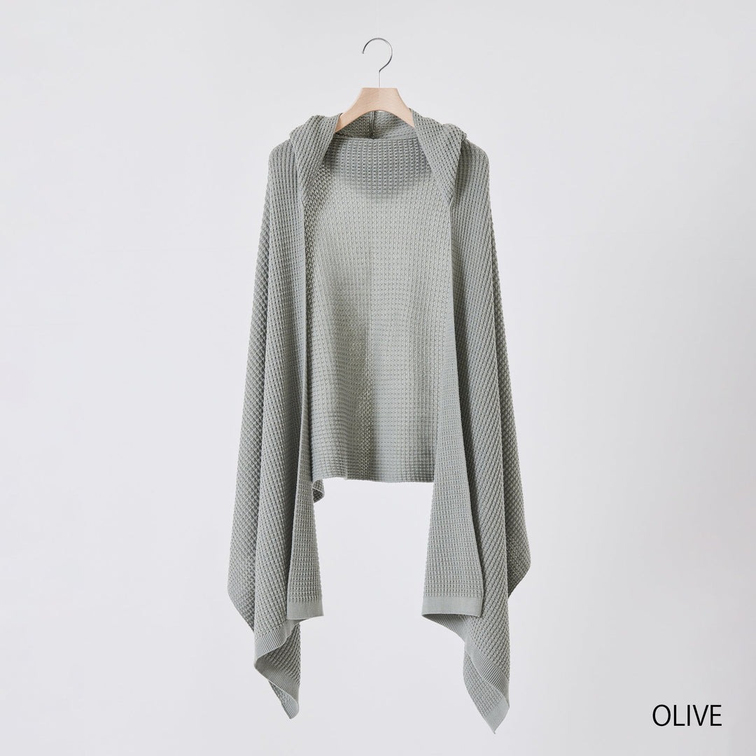 Puffy Knit Hoodie Stole<br>パフィーニットフードストール