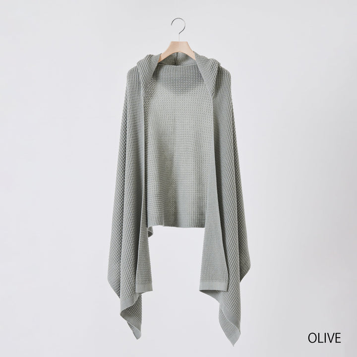 Puffy Knit Hoodie Stole<br>パフィーニットフードストール