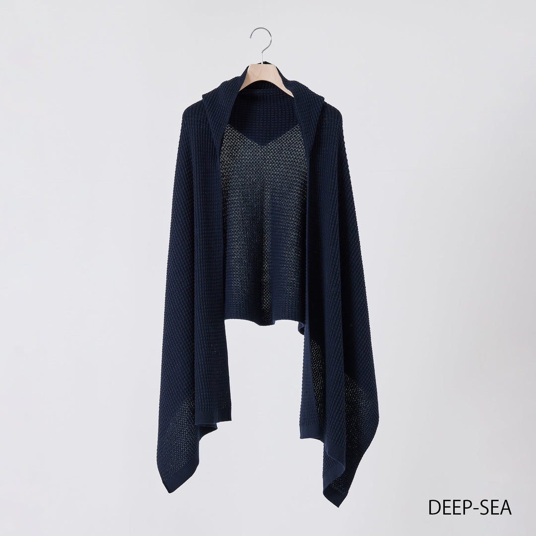 Puffy Knit Hoodie Stole<br>パフィーニットフードストール