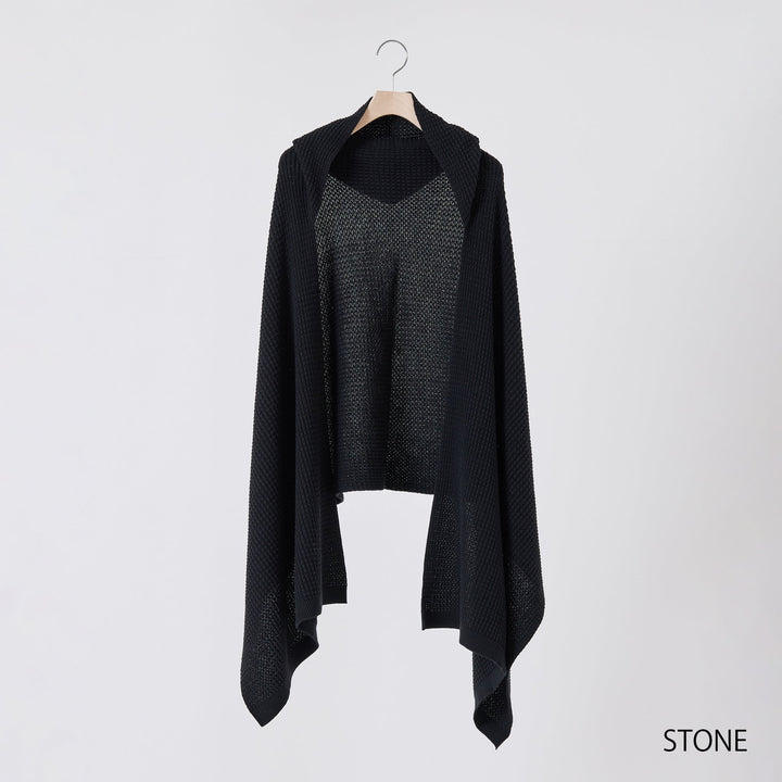 Puffy Knit Hoodie Stole<br>パフィーニットフードストール