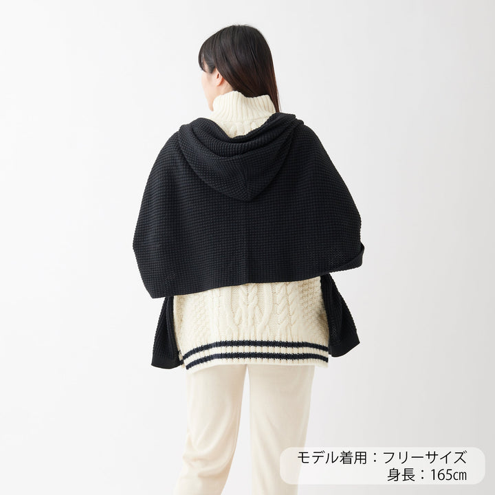 Puffy Knit Hoodie Stole<br>パフィーニットフードストール