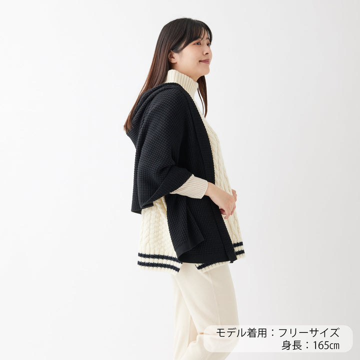 Puffy Knit Hoodie Stole<br>パフィーニットフードストール