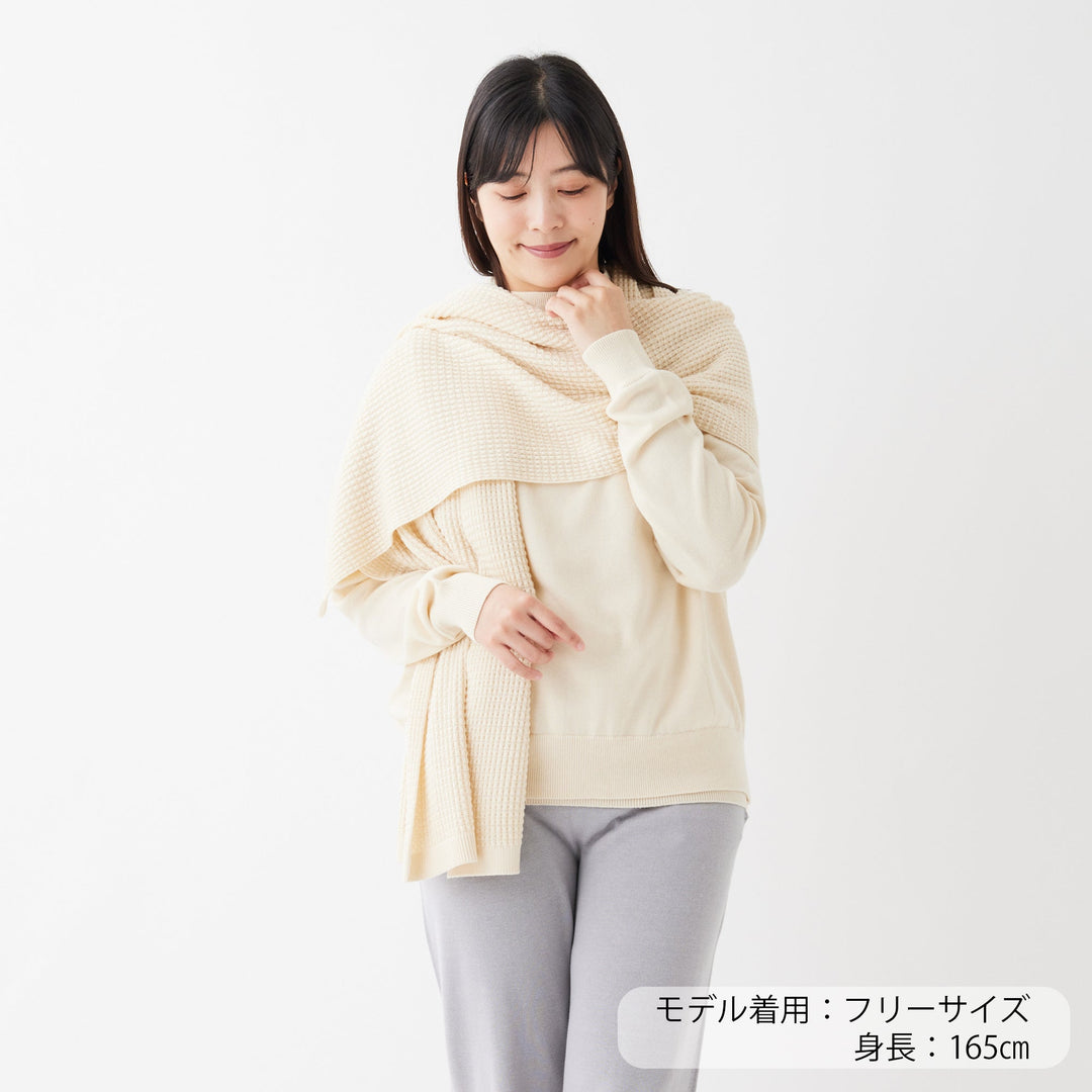 Puffy Knit Hoodie Stole<br>パフィーニットフードストール