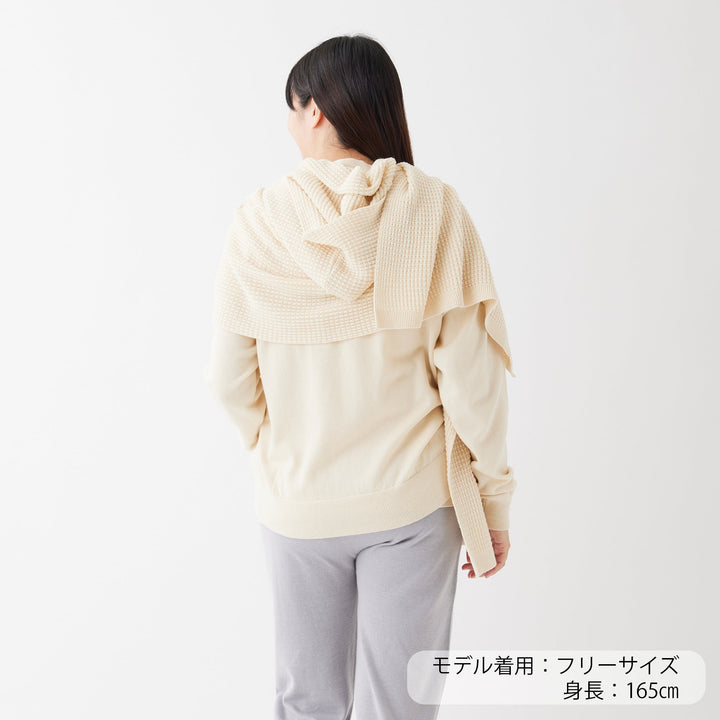 Puffy Knit Hoodie Stole<br>パフィーニットフードストール