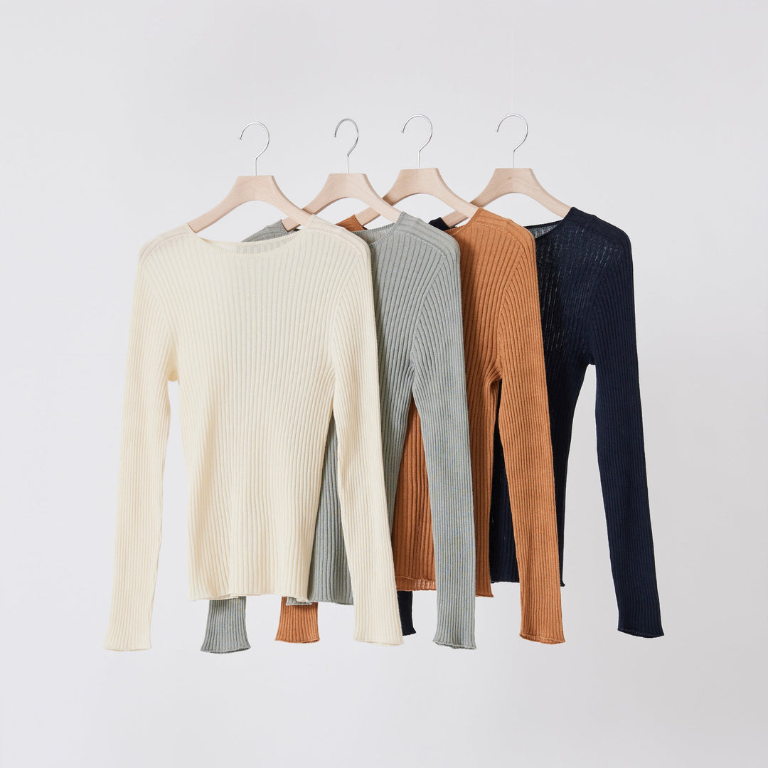 Comfy Knit Long Sleeve Crew Neck Pullover <br>コンフィニット長袖クルーネックプルオーバー