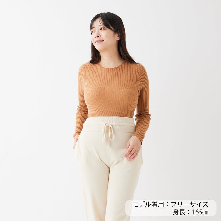 Comfy Knit Long Sleeve Crew Neck Pullover <br>コンフィニット長袖クルーネックプルオーバー