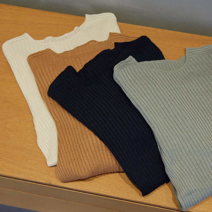 Comfy Knit Long Sleeve Crew Neck Pullover <br>コンフィニット長袖クルーネックプルオーバー