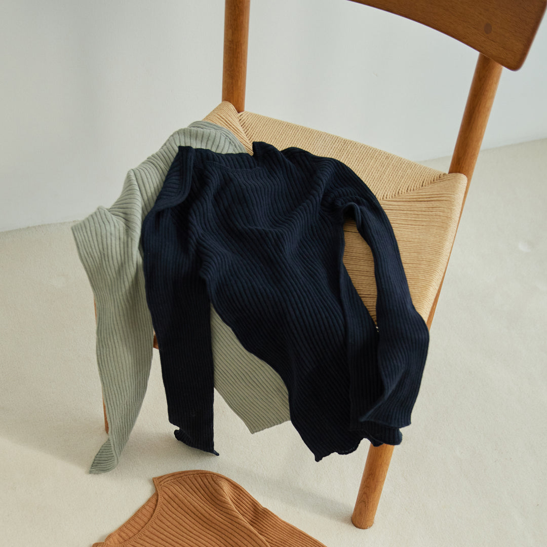 Comfy Knit Long Sleeve Crew Neck Pullover <br>コンフィニット長袖クルーネックプルオーバー