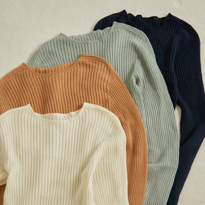 Comfy Knit Long Sleeve Crew Neck Pullover <br>コンフィニット長袖クルーネックプルオーバー